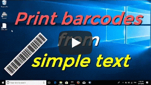 Print barcodes from simple text