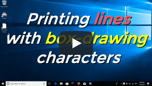Printing lines with box-drawing characters