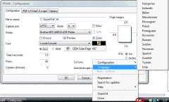 Bote de dialogue Configuration de Printfil et Menu Tray